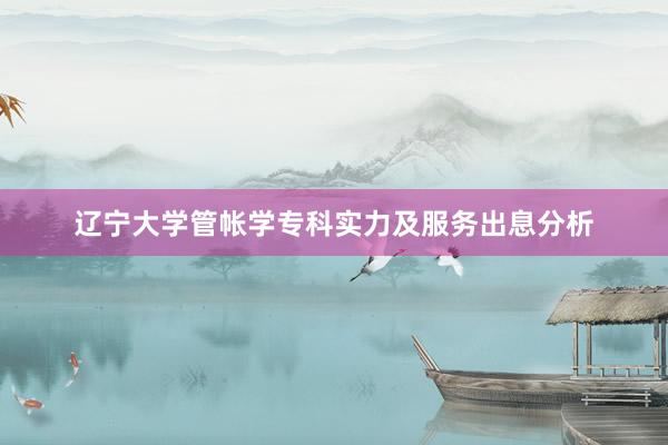 辽宁大学管帐学专科实力及服务出息分析